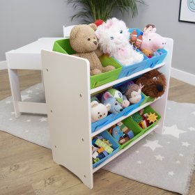 Ourbaby toy organizer with blue and green boxes, SENDA