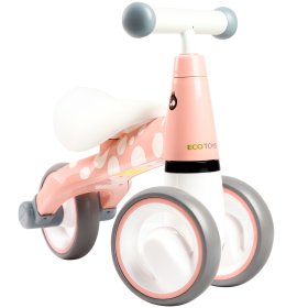 Kickback scooter Mini - pink with white polka dots, EcoToys