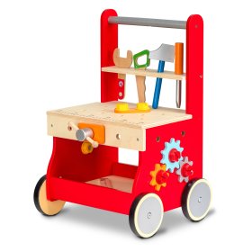 Baby wooden dílnička with wheels, EcoToys