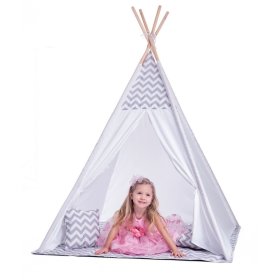Children's teepee tent gray-white, Woodyland Woody