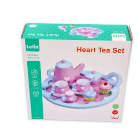 Wooden tea set with hearts, Lelin