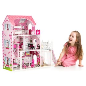 Wooden dollhouse with Victoria elevator, EcoToys