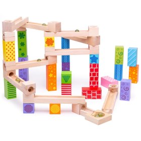 Bigjigs Toys Colorful wooden ball track