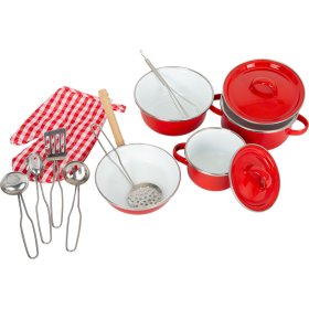 Small Foot Children's metal red tableware, small foot