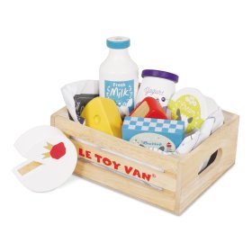 Le Toy Van Crate with dairy products