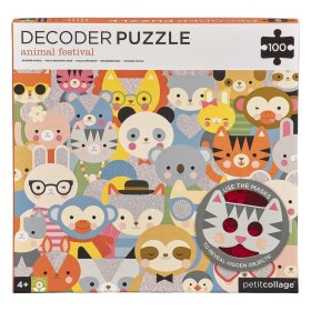 Petit Collage Puzzle animals 100 pcs with 3D glasses