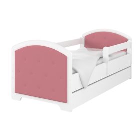 Upholstered bed Luna with barrier - pink, BabyBoo