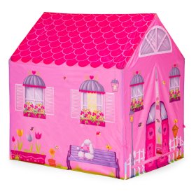 Children's tent with tunnel - pink house