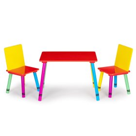 Set of table and chairs - colors of the rainbow
