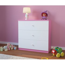 Ourbaby children's chest of drawers - pink-white, Ourbaby