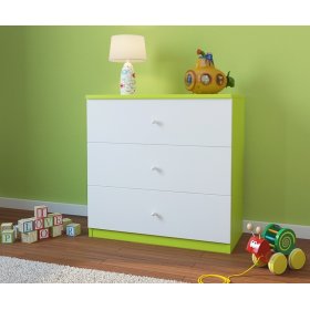 Ourbaby children's chest of drawers- green-white, Ourbaby