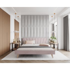 Upholstered bed HEAVEN 140 x 200 cm - Powder pink, FDM