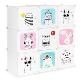 Shelf rack with boxes Animals