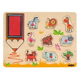 Stamps and puzzles 2 in 1 - Safari, Woodyland Woody