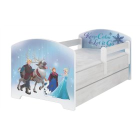 Children's bed with a barrier - Ice Kingdom - Norwegian pine decor, BabyBoo, Frozen
