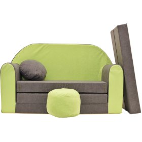 Children's sofa Forest - green-grey