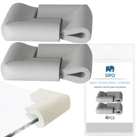 SIPO Foam corner protectors for glass surfaces, gray - 4 pcs