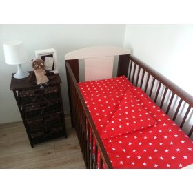 Red Stars Baby Cot Bedding Set, Frotti