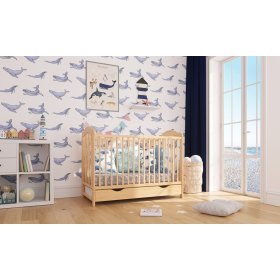 Baby cot Alek with removable partitions - natural, Pietrus