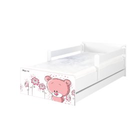 Children's bed MAX Pink Tedy Bear - white