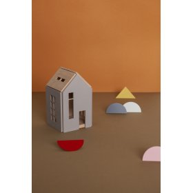 Magnetic Montessori wooden house - grey