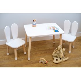 Children's table with chairs - Ears - white, Ourbaby