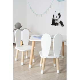 Children's table with chairs - Ears - white, Ourbaby