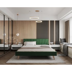 Upholstered bed HEAVEN 120 x 200 cm - Green