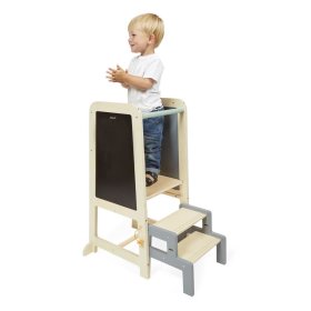 Janod - Nina 3in1 learning tower with blackboard and steps, JANOD