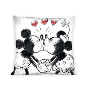 Cushion cover 40x40 cm - Mickey and Minnie Mouse - black and white, Faro, Minnie Mouse