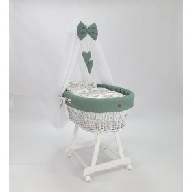 Wicker bed with equipment for a baby - Forest animals