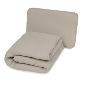 Muslin blanket and pillow with filling 100x135 + 40x60 - beige