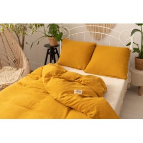 Muslin bed linen 140x200 cm + 70x90 cm mustard
