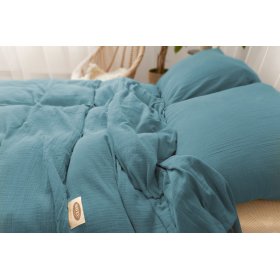 Muslin bedding 140x200 cm + 70x90 cm dark blue, Matex