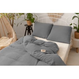 Muslin bedding 140x200 cm + 70x90 cm dark gray