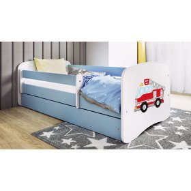 Children's bed with barrier Ourbaby - Fire truck - blue, Ourbaby®