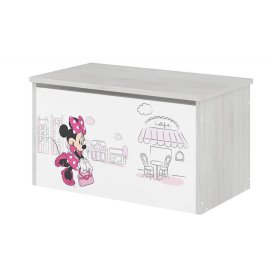 Wooden chest for Disney toys - Minnie Mouse in Paris - Norwegian pine decor, BabyBoo, Minnie Mouse
