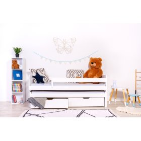 Cot with extra bed and barrier Praktik - White, Ourbaby