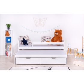 Cot with extra bed and barrier Praktik - White, Ourbaby