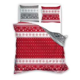 Red-grey Christmas bedding 140x200cm + 70x90cm