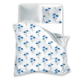 Cornflower blue cotton bedding 140x200cm + 70x90cm