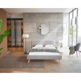 Upholstered bed California 120 x 200 cm - gray, FDM