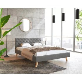 Upholstered bed California 120 x 200 cm - dark grey, FDM