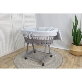 Wicker bed with equipment for baby - gray, Ourbaby®