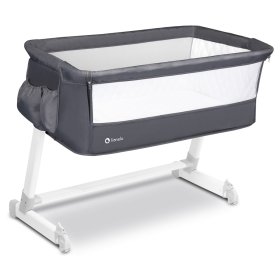 Travel cot for parents' bed Theo - dark grey, Lionelo