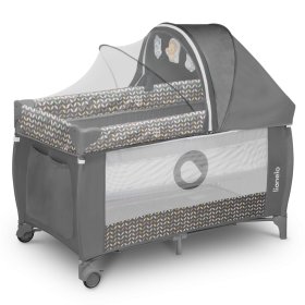 Travel cot Sven 2in1 with accessories - gray, Lionelo