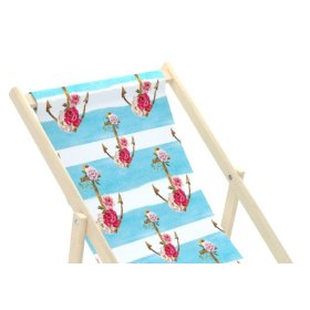 Beach chair Anchors with flowers - blue-white, CHILL