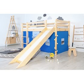 Children's raised bed Ourbaby Modo with slide - pine