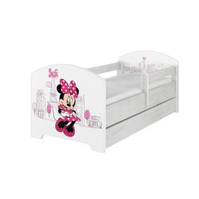 Baby cot with barrier - Minnie Mouse in Paris - white, BabyBoo, Minnie Mouse