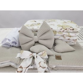Wicker bed with equipment for a baby - Cotton flowers, Ourbaby®
